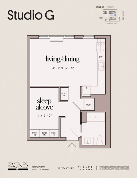 a floor plan of studio g